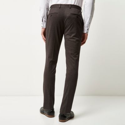 Grey flecked skinny suit trousers